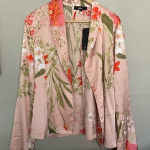 NWT Lulus | Summer Silk Blazer | Lightweight floral | Pockets | XL